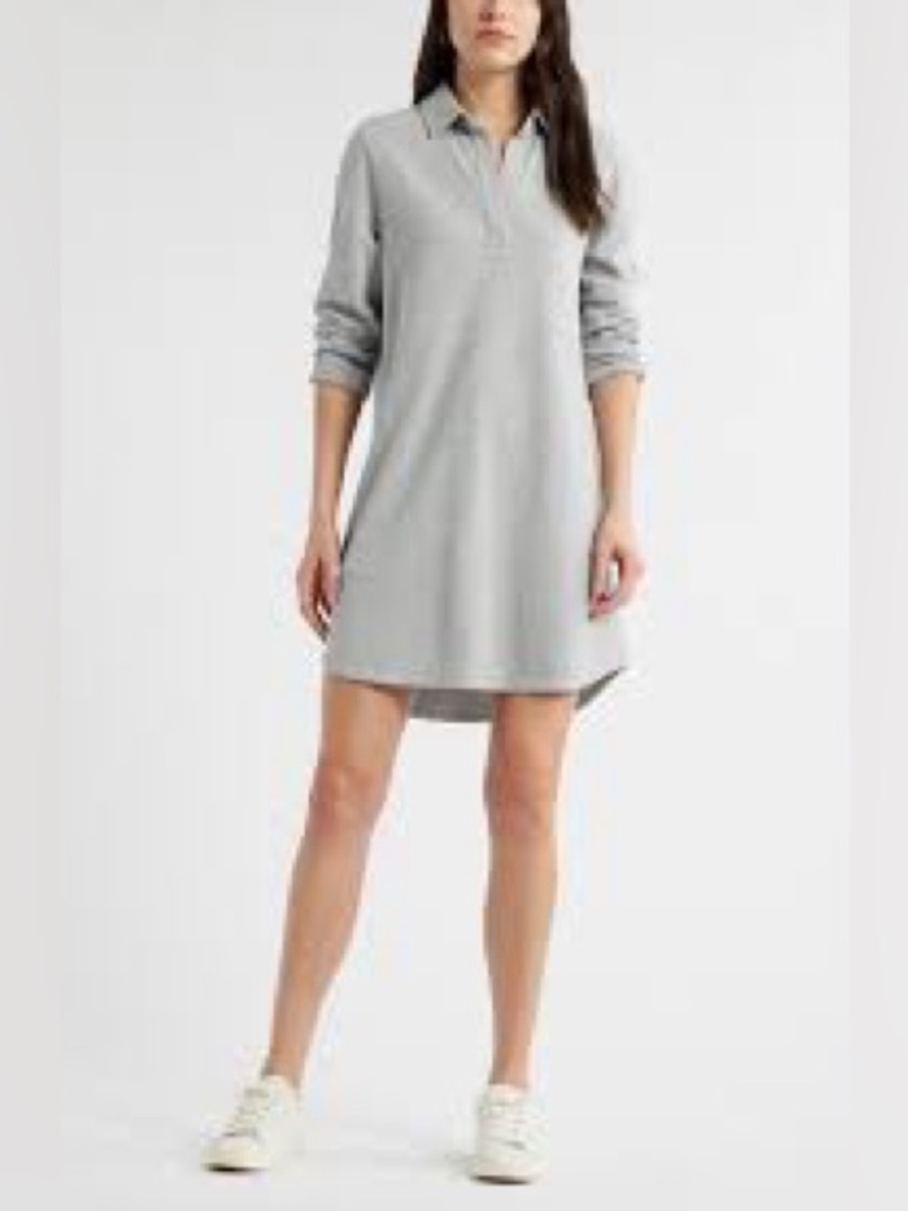 Caslon Gray Long Sleeve Sweatshirt Dress Sz Large